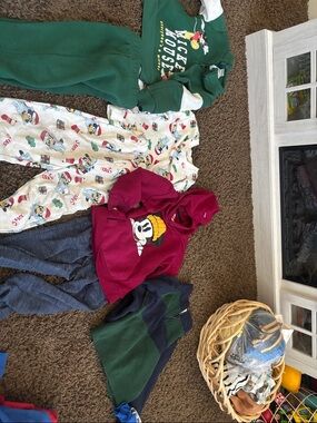 Disney Mickey Mouse Burgundy Hoodie + Mixed Kids Pieces